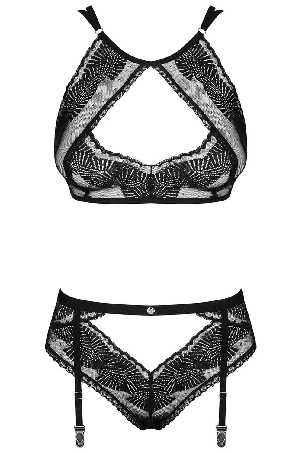 Allastia Bra & Suspender Brief. Size L-XL (UK 12-14)
