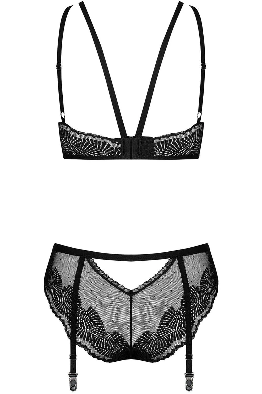 Allastia Bra & Suspender Brief. Size L-XL (UK 12-14)