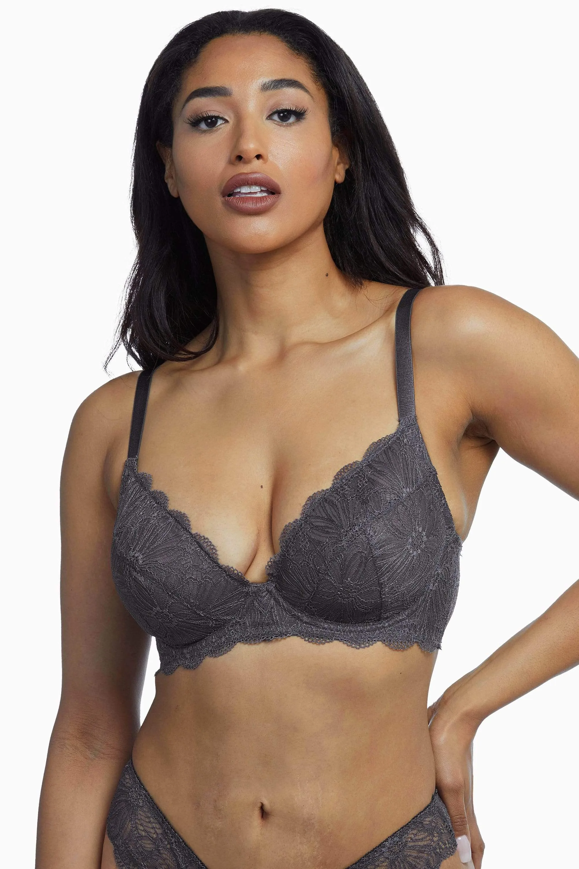 Ariana Everyday Lace Bra Steel Grey