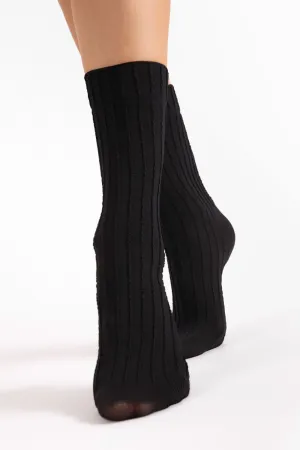 Basico Striped Socks 40 Denier in Black