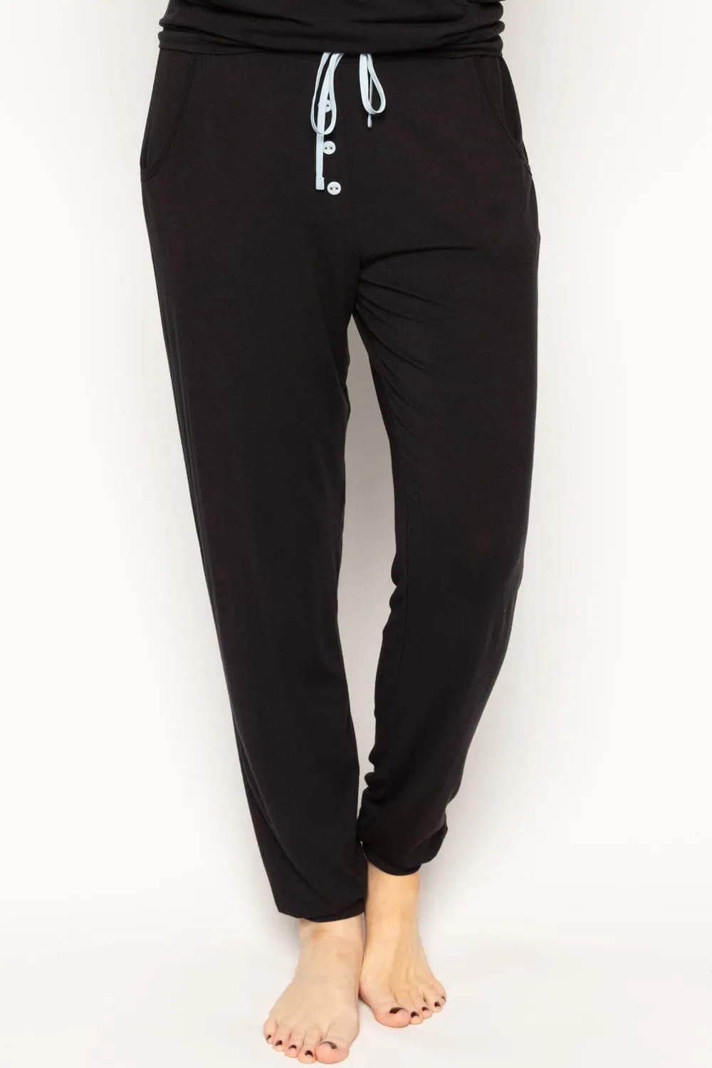 Beth Black Jersey Pants. Size UK 8