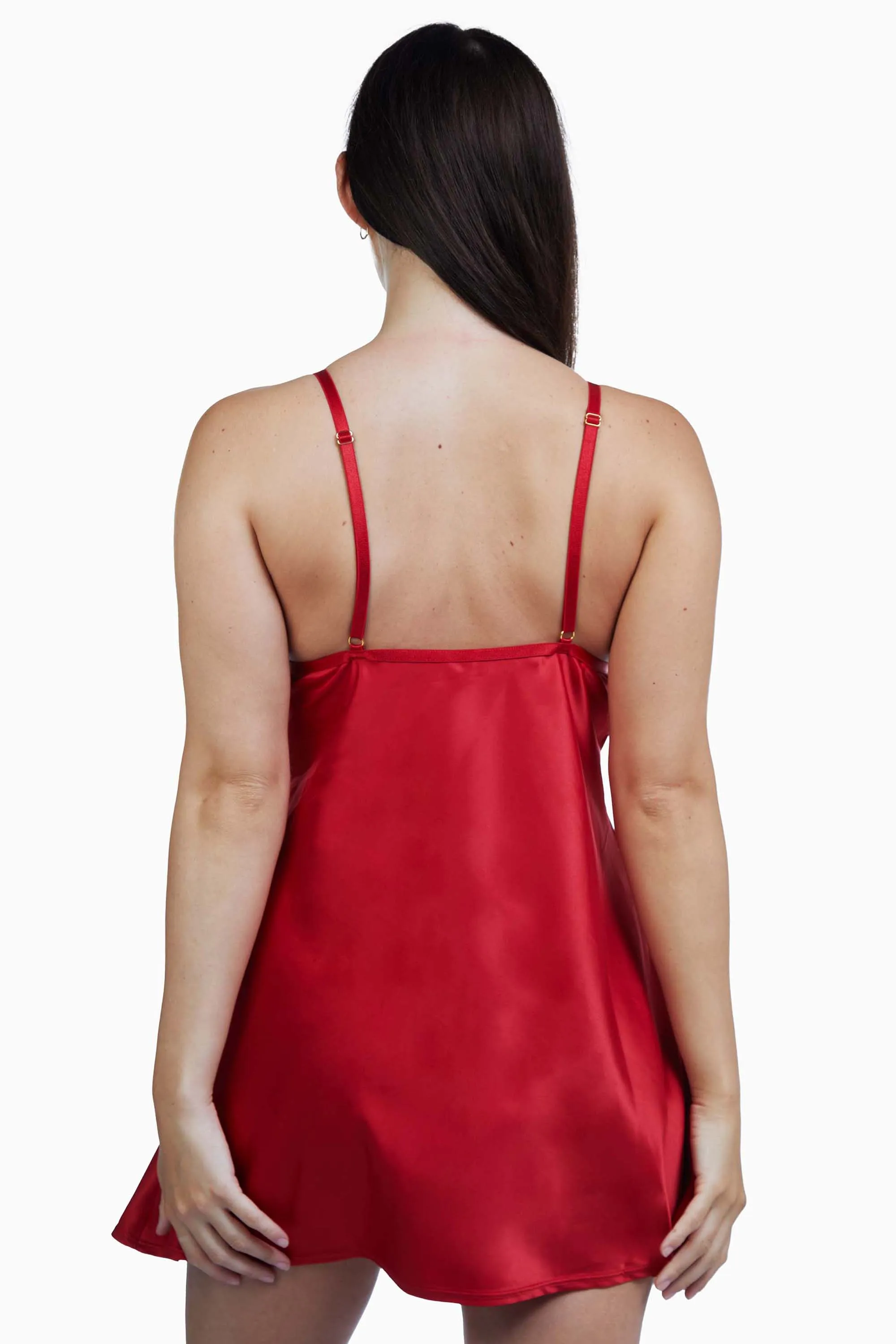 Brooke Red Applique Chemise