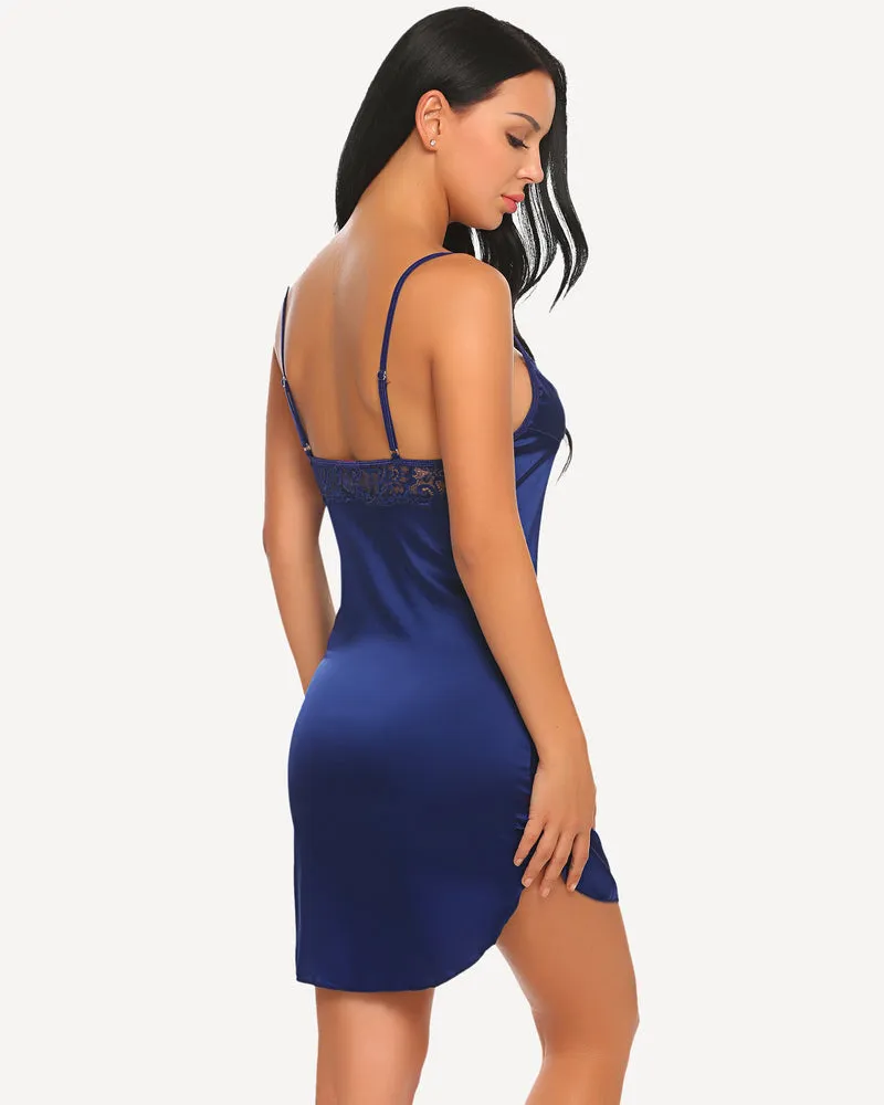 Christmas Satin Lace Full Slip Dress