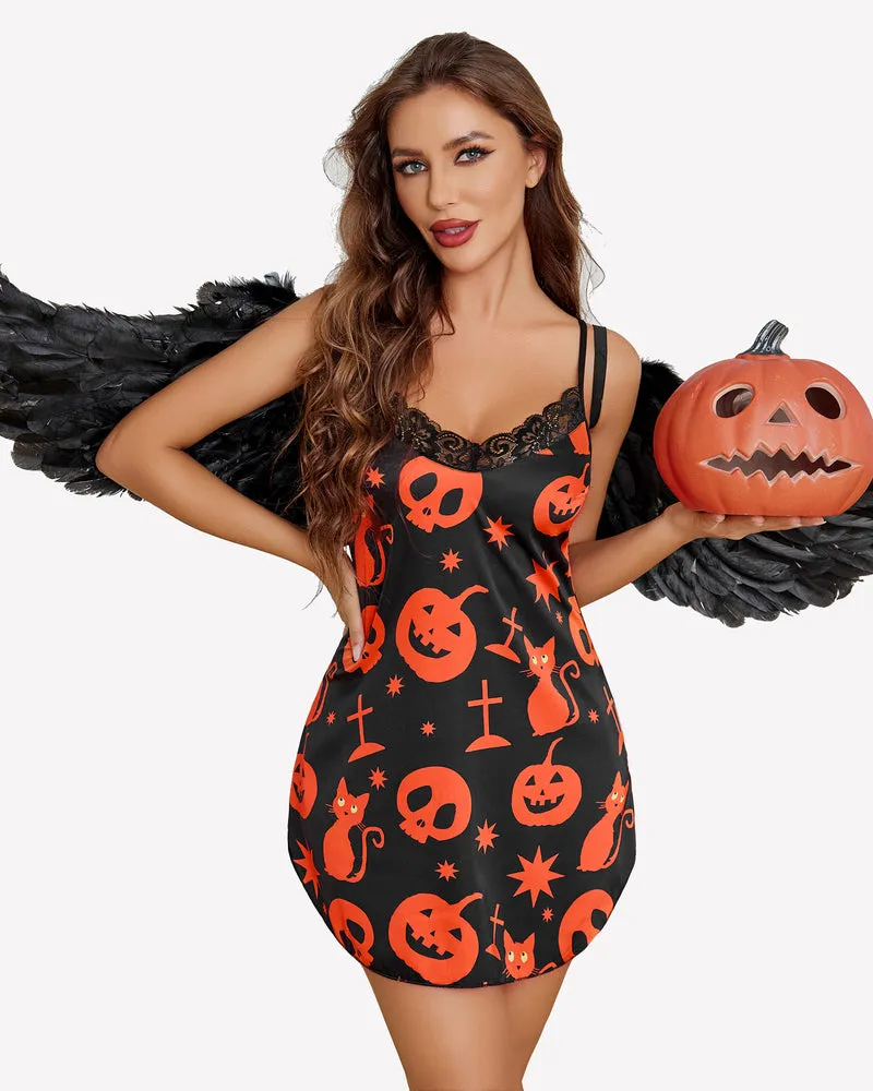 Christmas Satin Lace Full Slip Dress