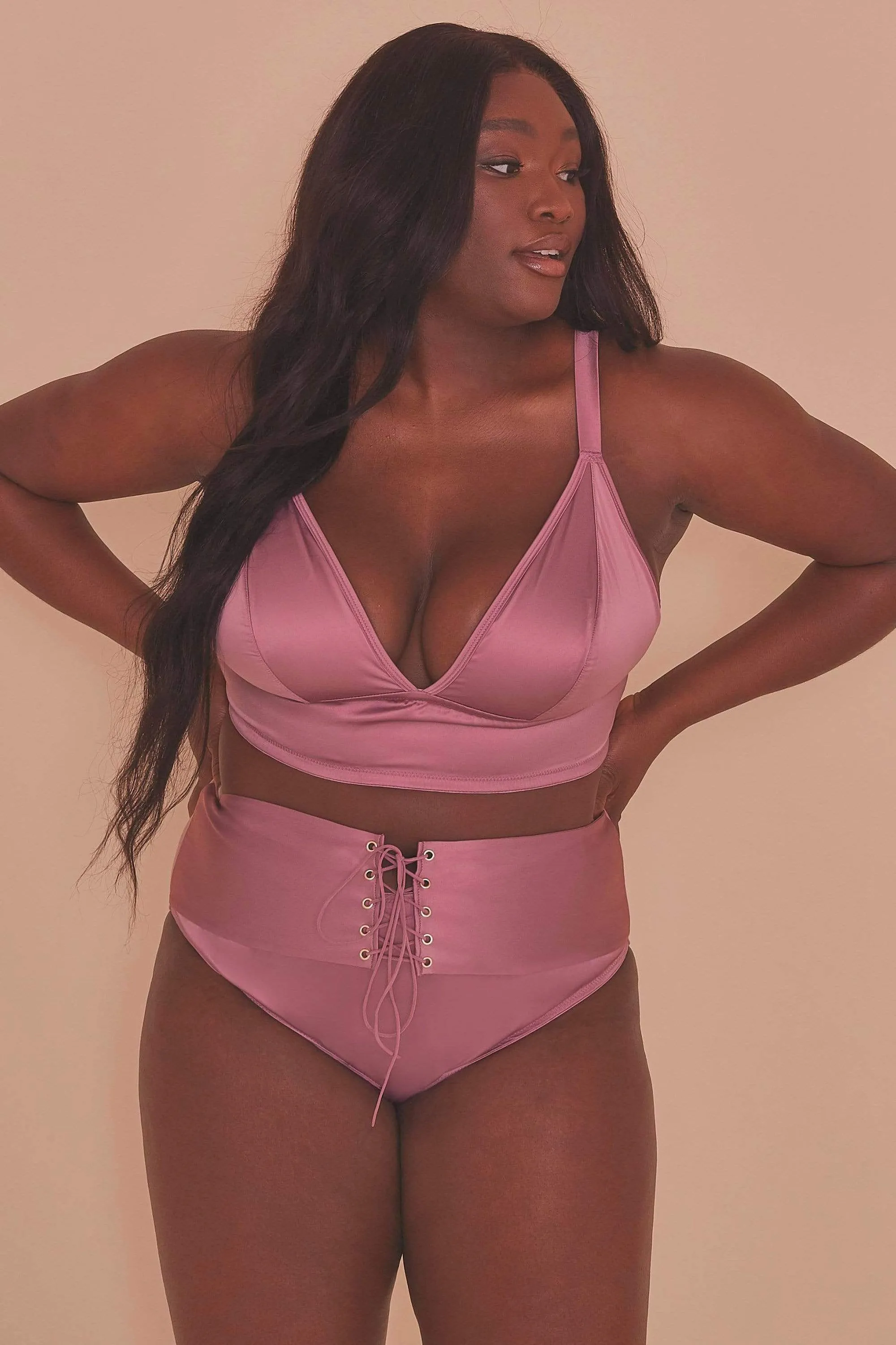 Eagan Blush Satin Bralette