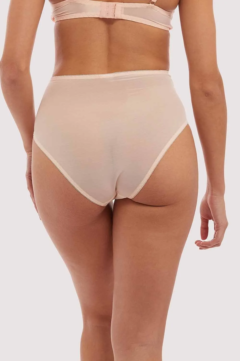 Elsie Peach Mesh Classic High Waist Brief