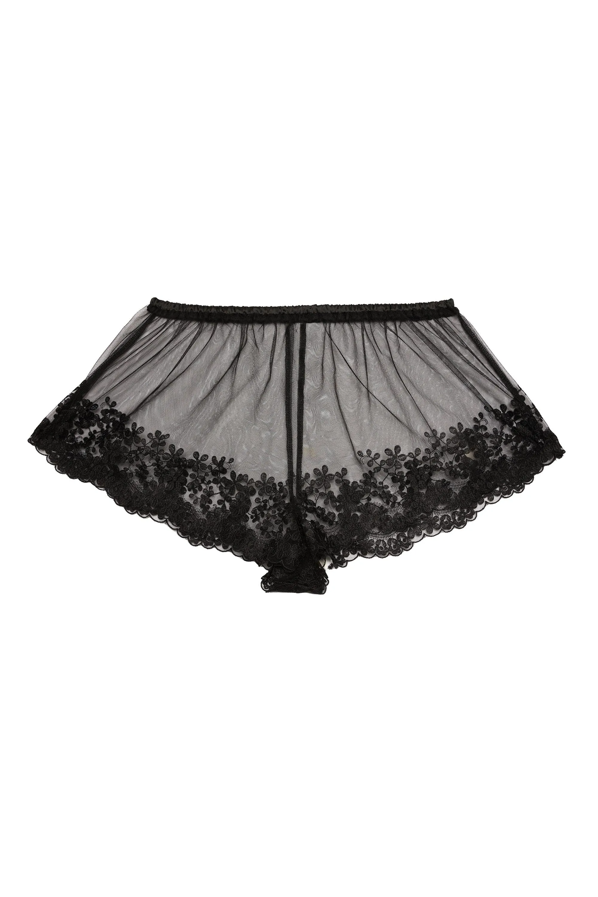 Faith Black Sheer Embroidered Cami and Short Set