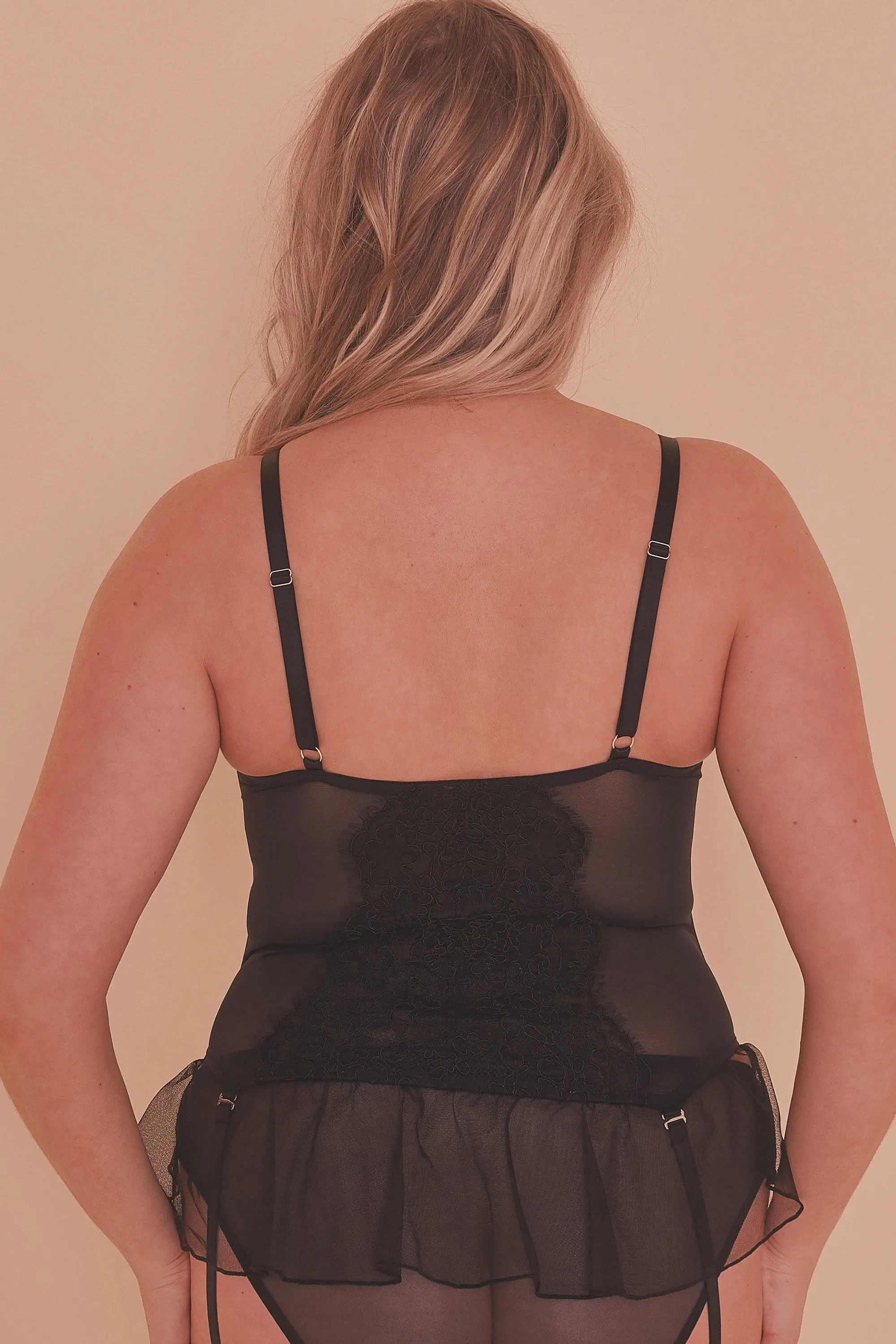Felicity Hayward Anna Lace and Mesh Basque curve
