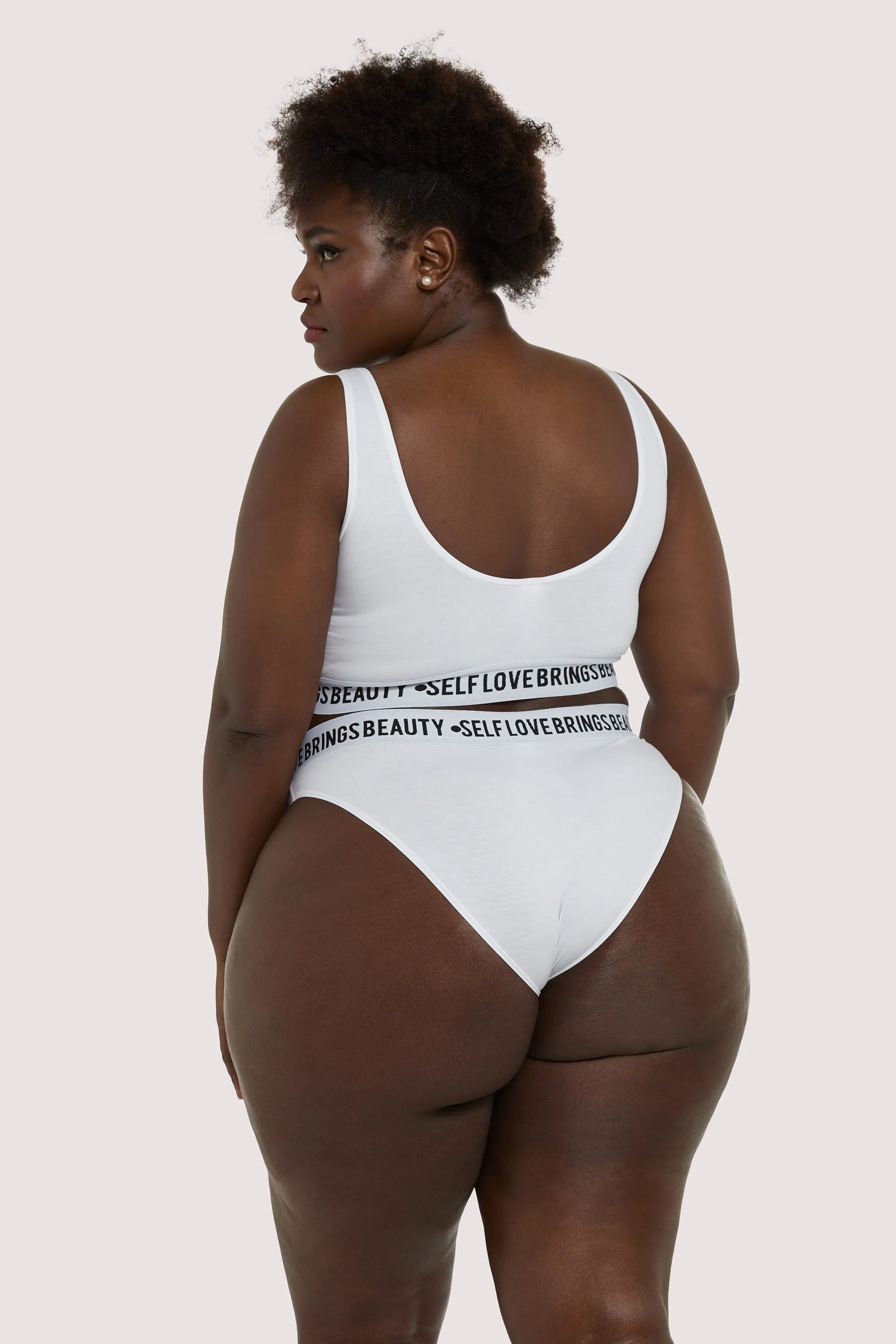 Felicity Hayward Self Love White Curve Crop top