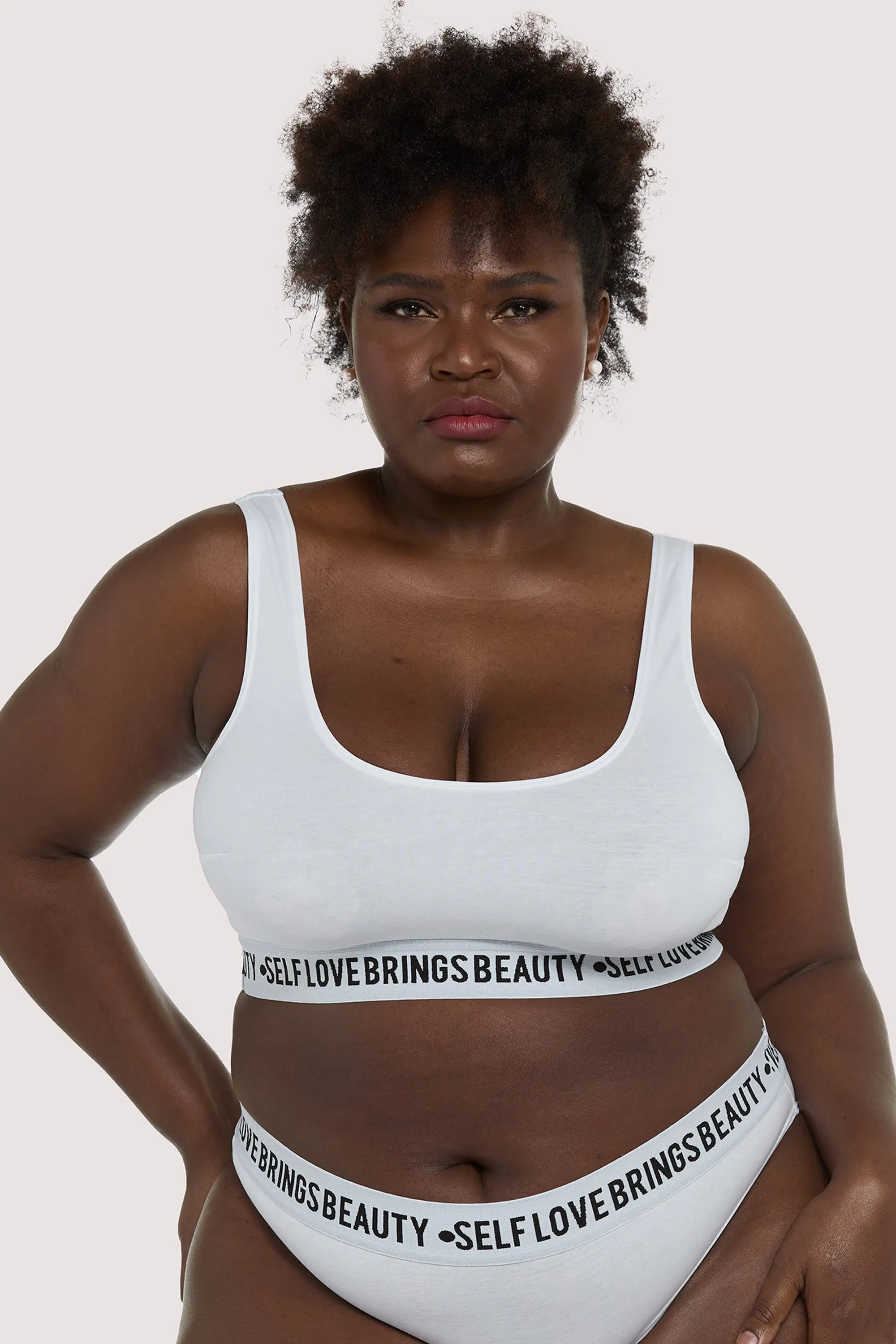 Felicity Hayward Self Love White Curve Crop top