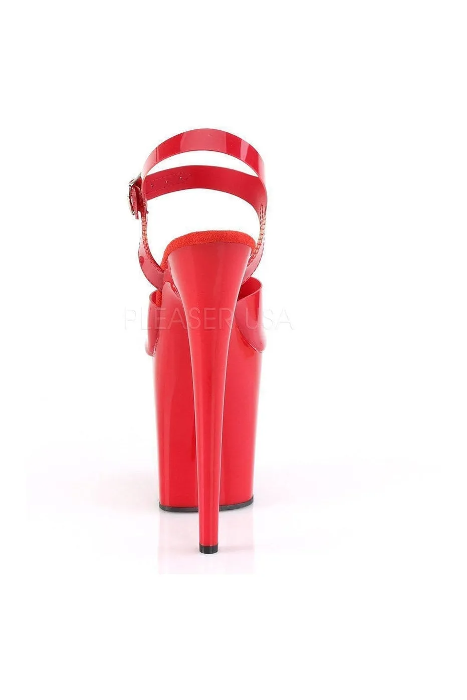 FLAMINGO-808N Platform Sandal | Red Faux Leather