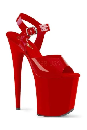 FLAMINGO-808N Platform Sandal | Red Faux Leather