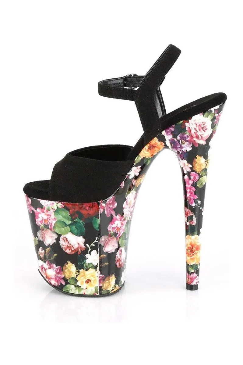 FLAMINGO-809WR Exotic Sandal | Black Faux Leather