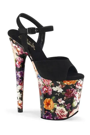 FLAMINGO-809WR Exotic Sandal | Black Faux Leather