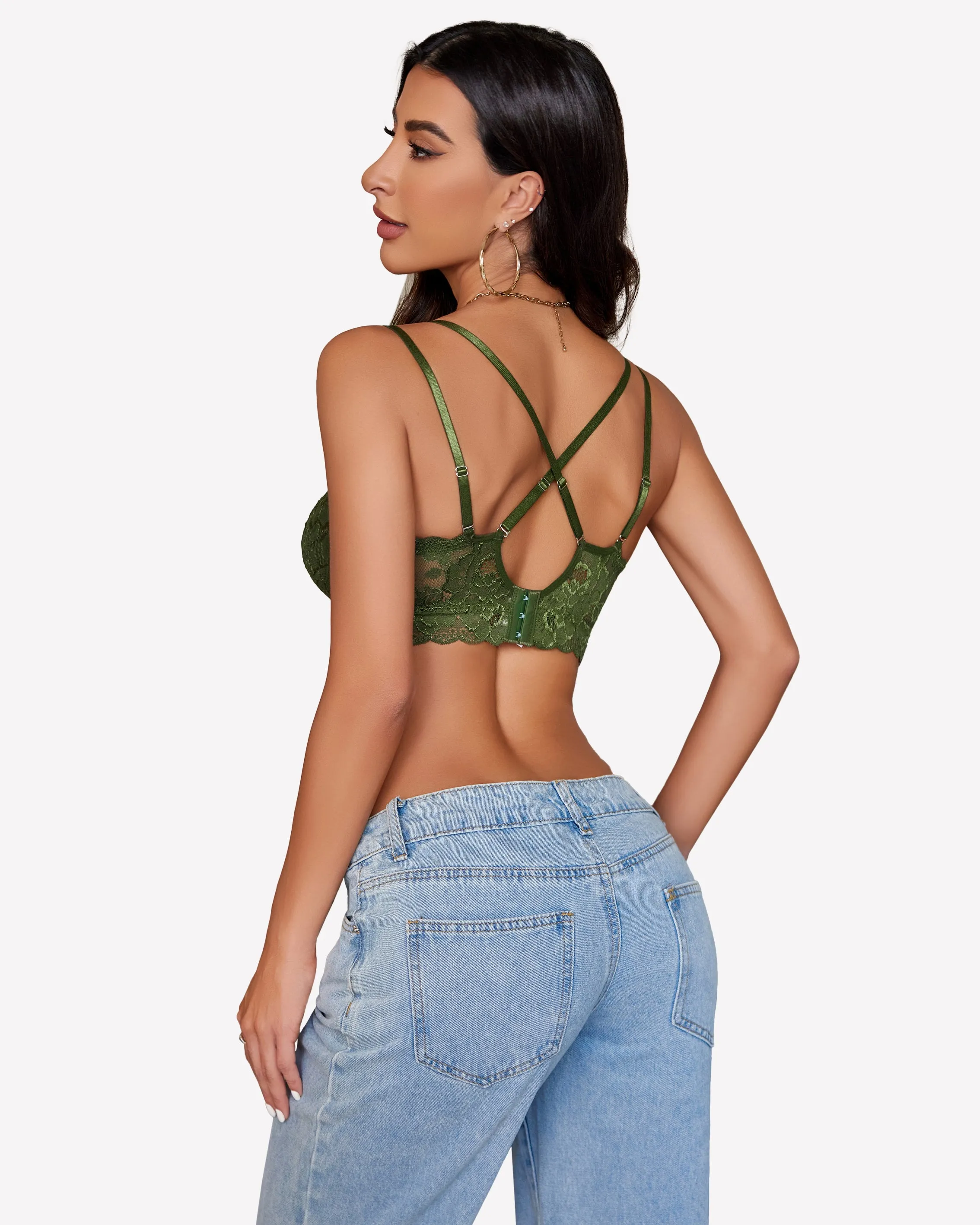 Floral Lace Bralettes Deep V Sexy Bras