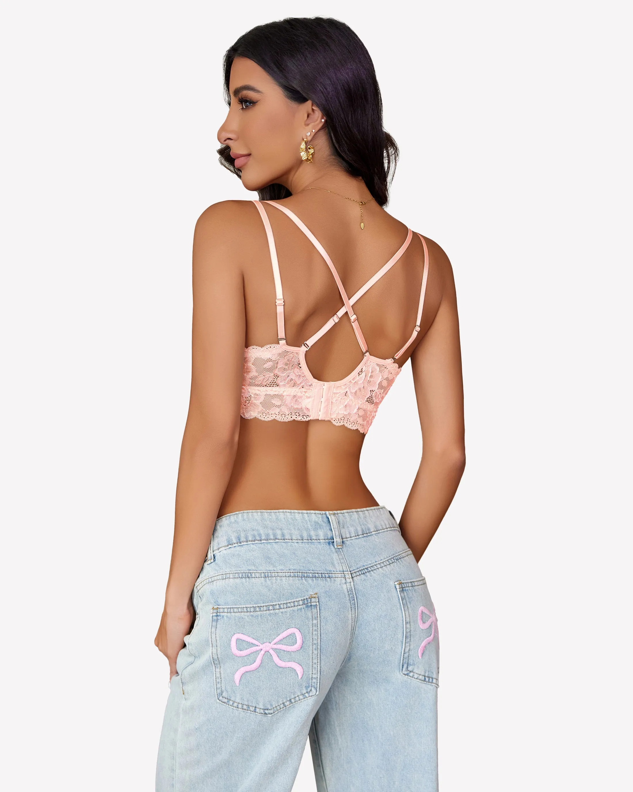 Floral Lace Bralettes Deep V Sexy Bras