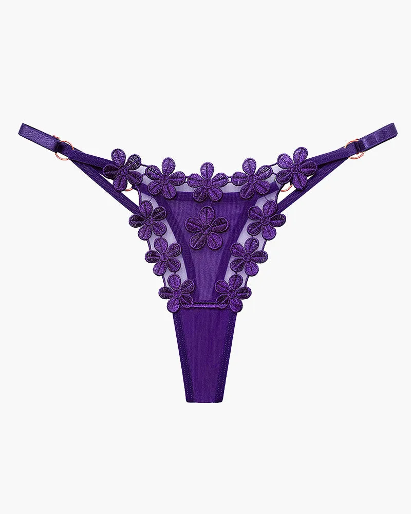 Flower Embroidery Mesh Lace Panties