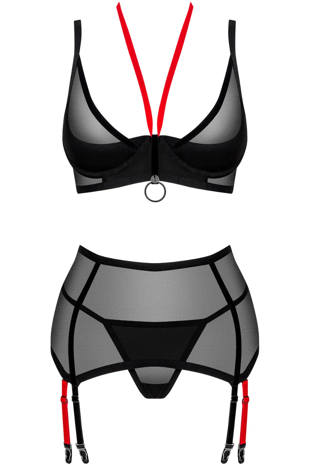 Glandez Bra. Thong & Suspender
