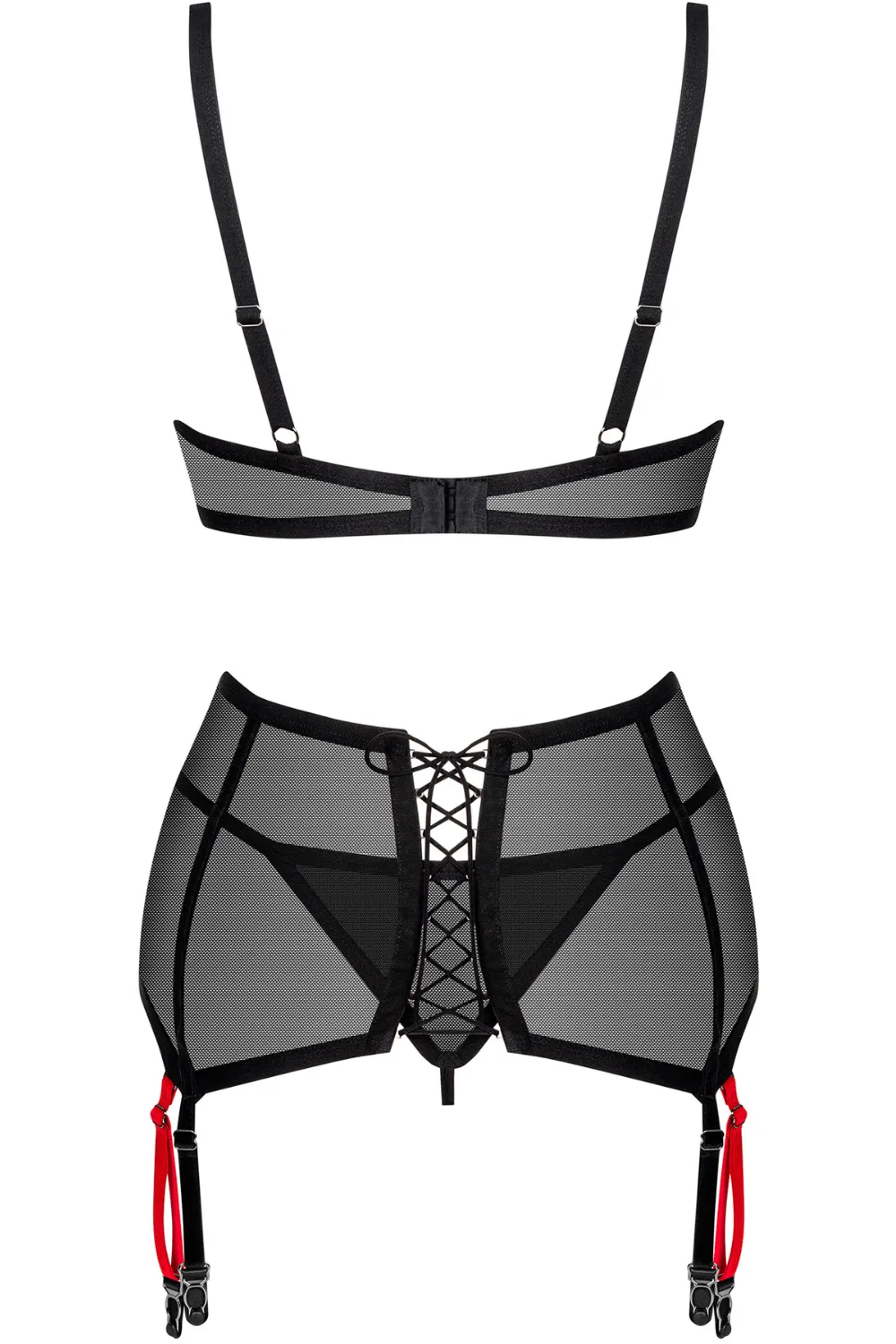 Glandez Bra. Thong & Suspender