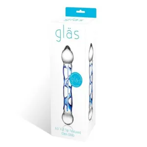 Glas 6.5 in. Full Tip Textured Glass Dildo