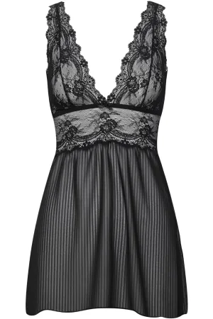 Grace Lace & Striped Chiffon Nightie. Size S (UK 10)