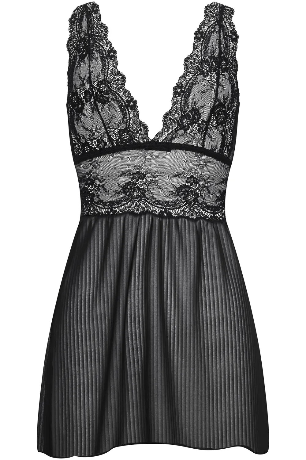 Grace Lace & Striped Chiffon Nightie. Size S (UK 10)