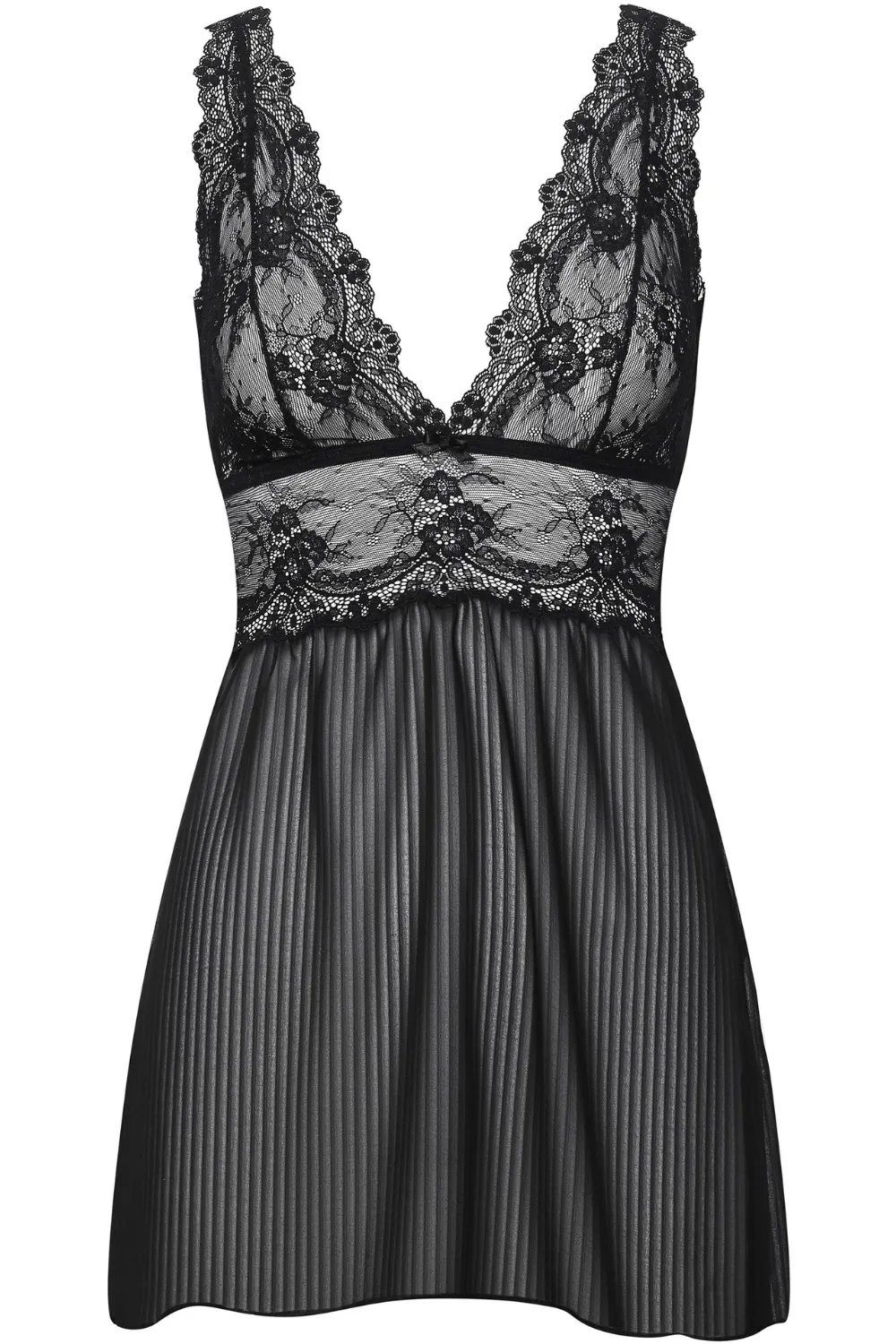 Grace Lace & Striped Chiffon Nightie. Size S (UK 10)