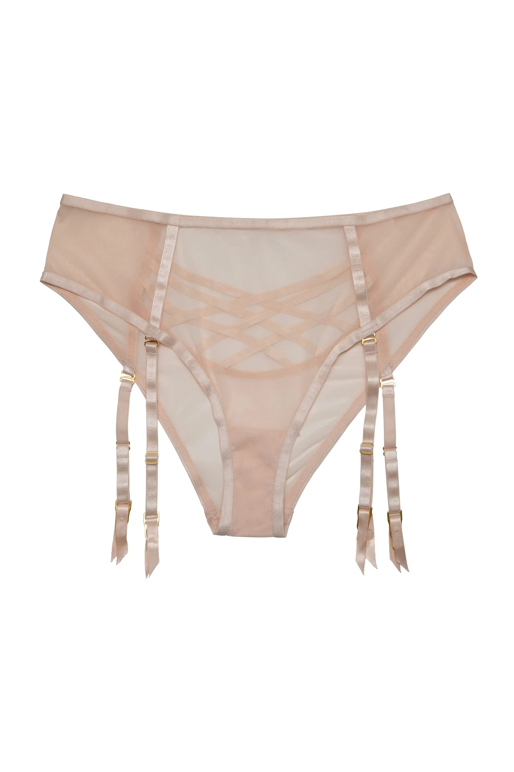 Hustler Arielle Mesh High Waist Peach Brief
