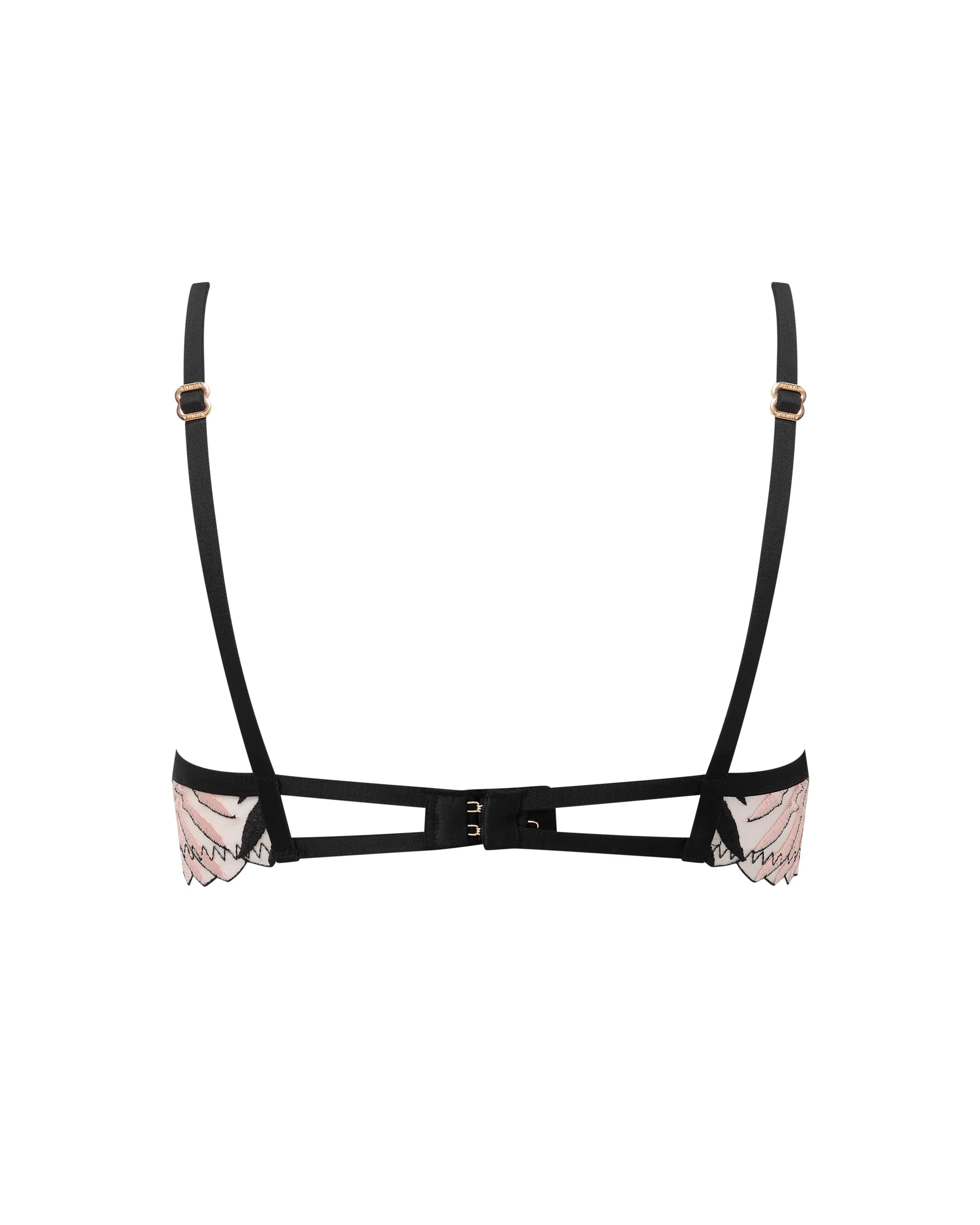 Katerine Embroidered Sheer Bra Black