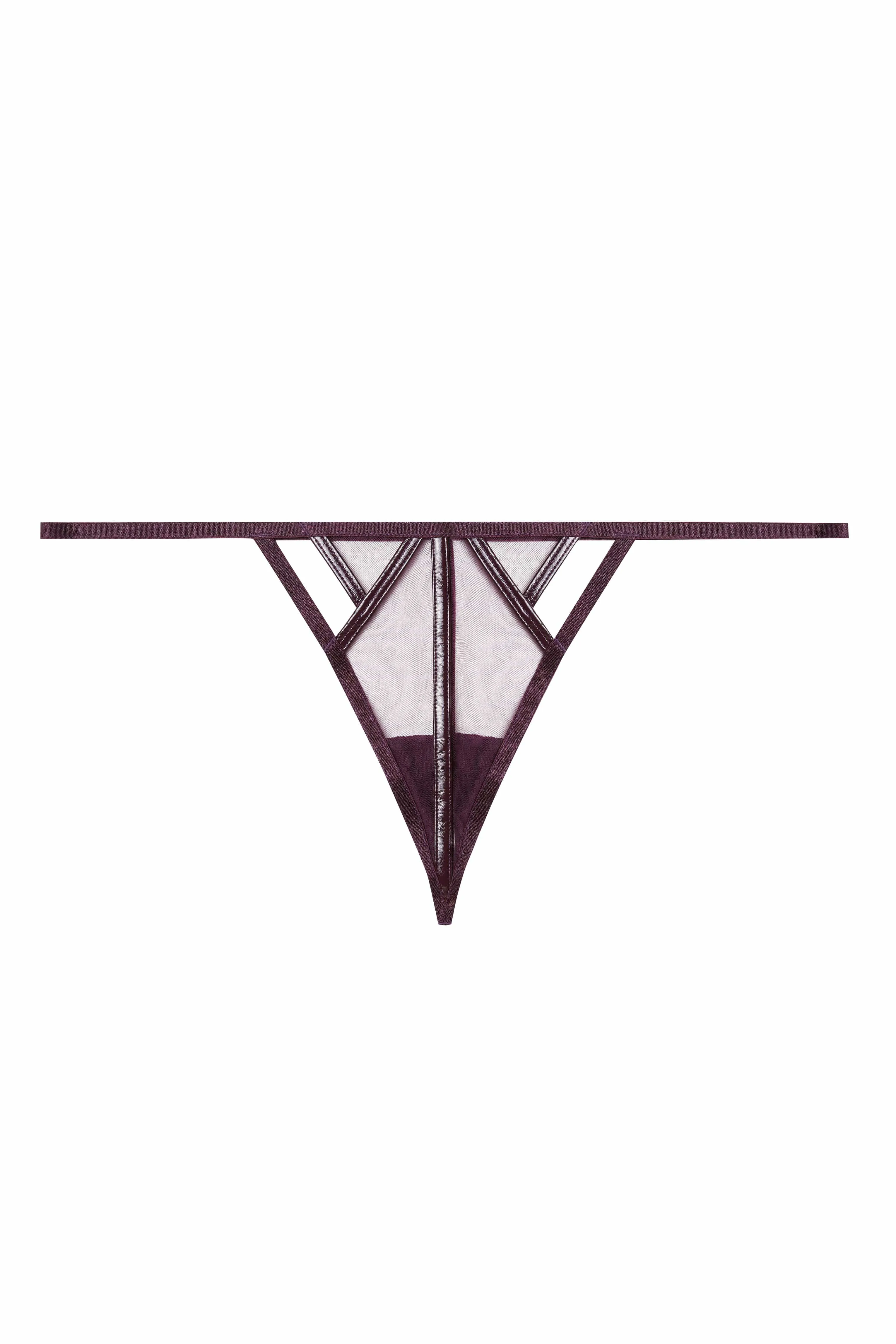 Kelly Wine PVC Cut Out Thong