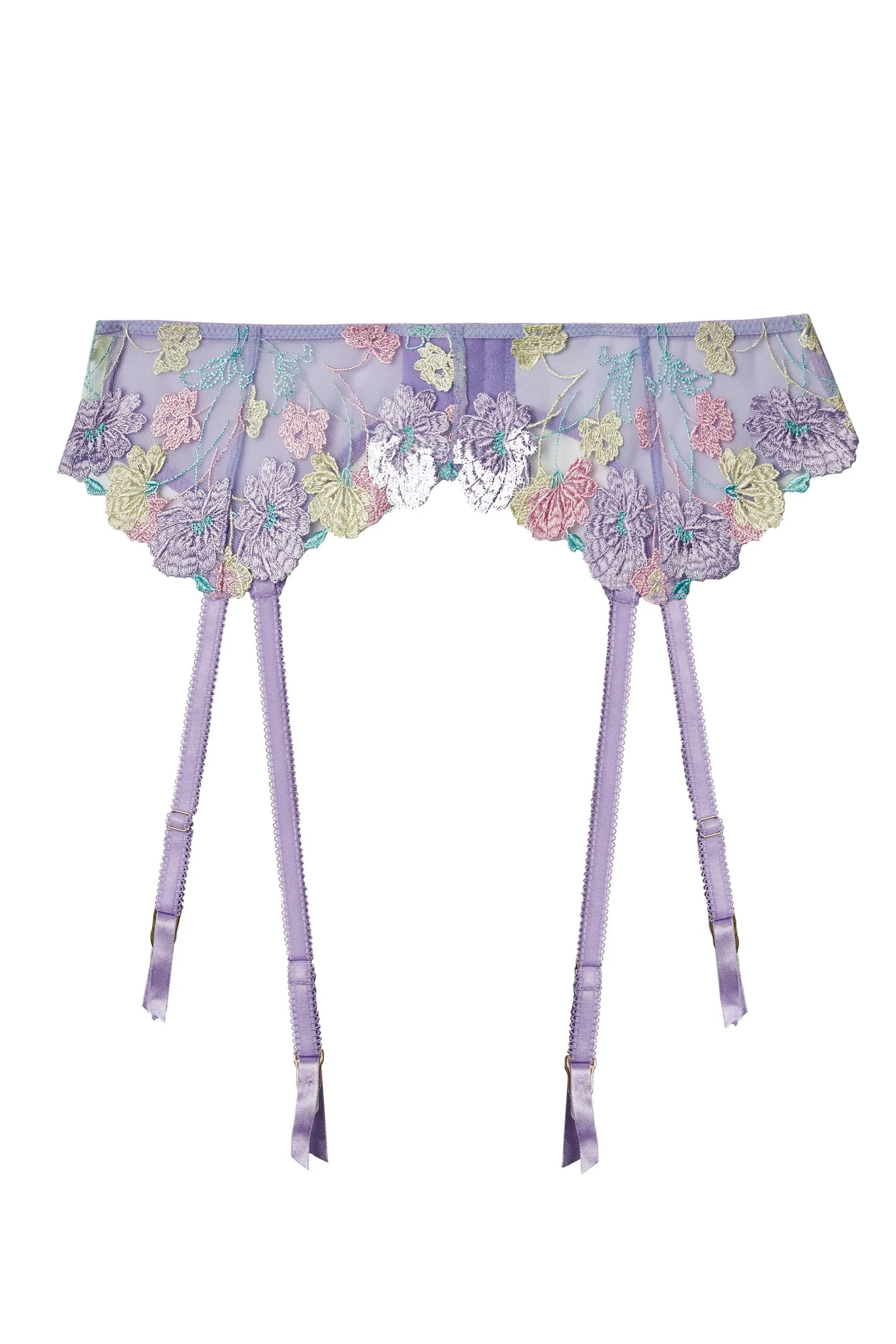 Luna Pastel Embroidered Picot Elastic Suspender