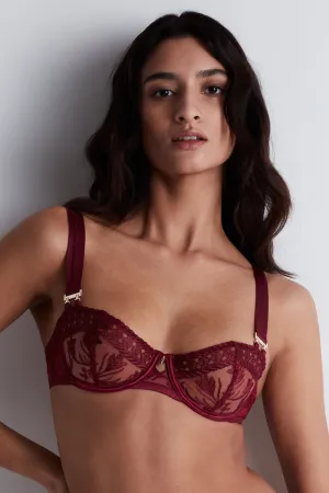 Magnetic Spell Half Cup Bra Crimson Red
