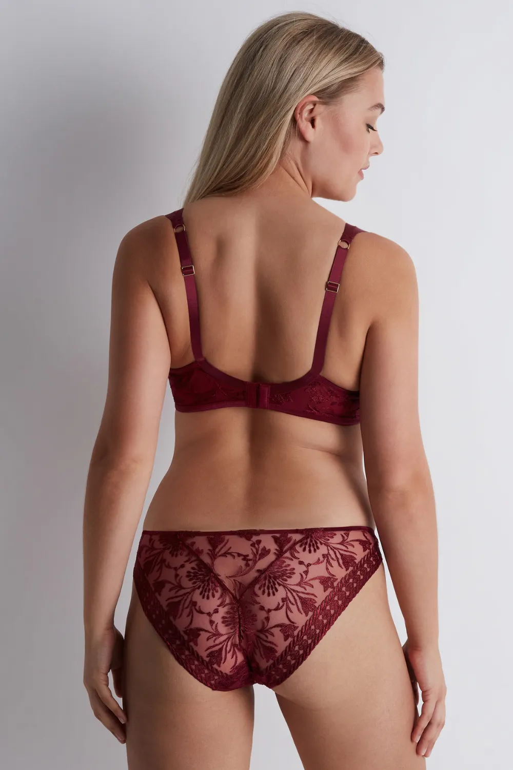 Magnetic Spell Half Cup Bra Crimson Red
