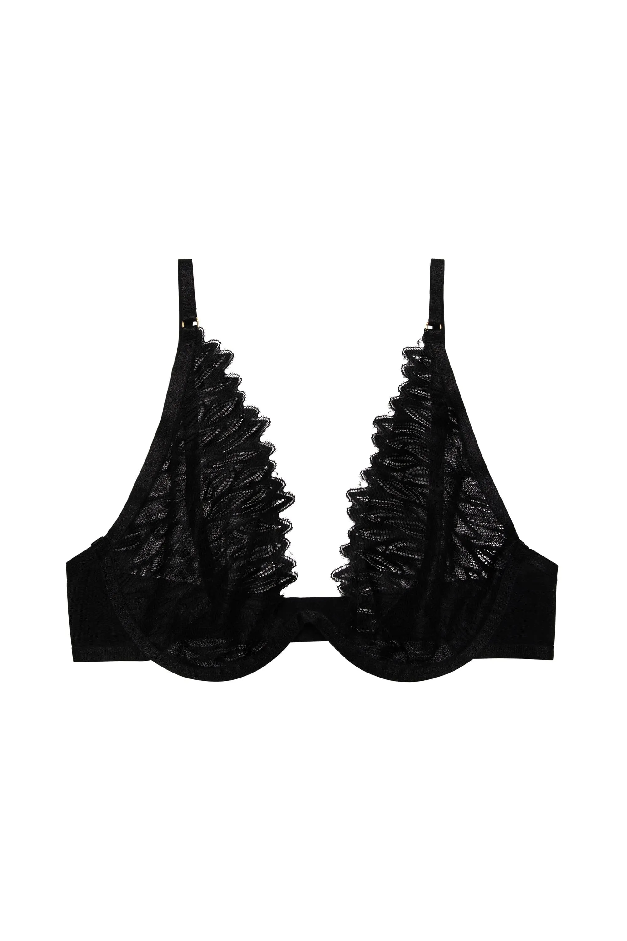 Margot Black High Apex With Wire Lace Bra