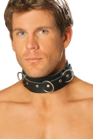 Men'S Leather O-Ring Collar