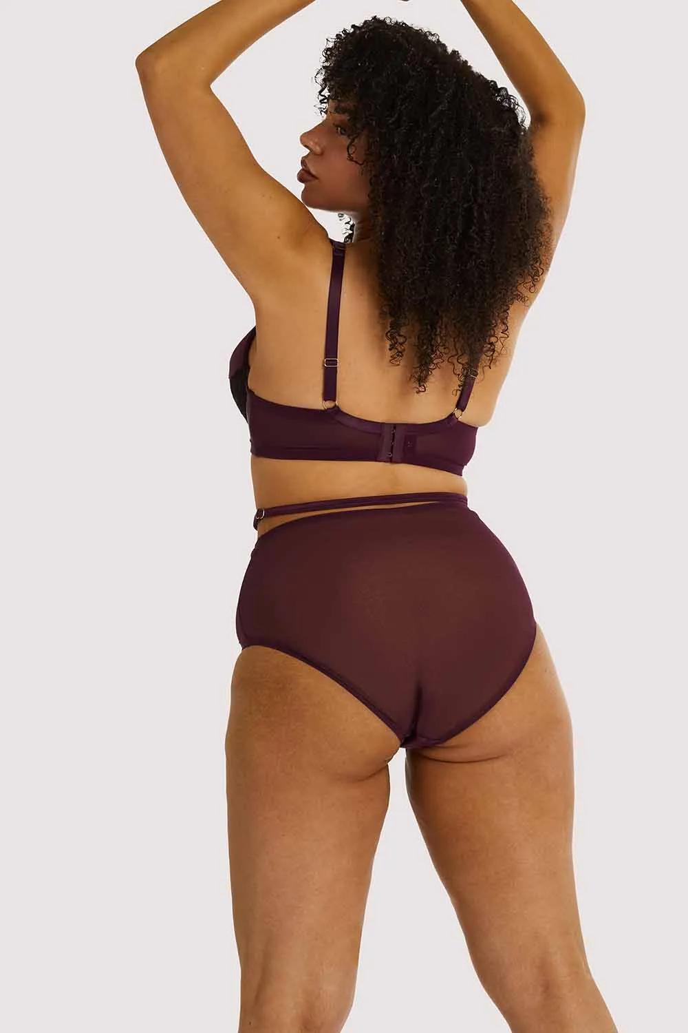 Muriel Purple Lace Quarter Cup Bra