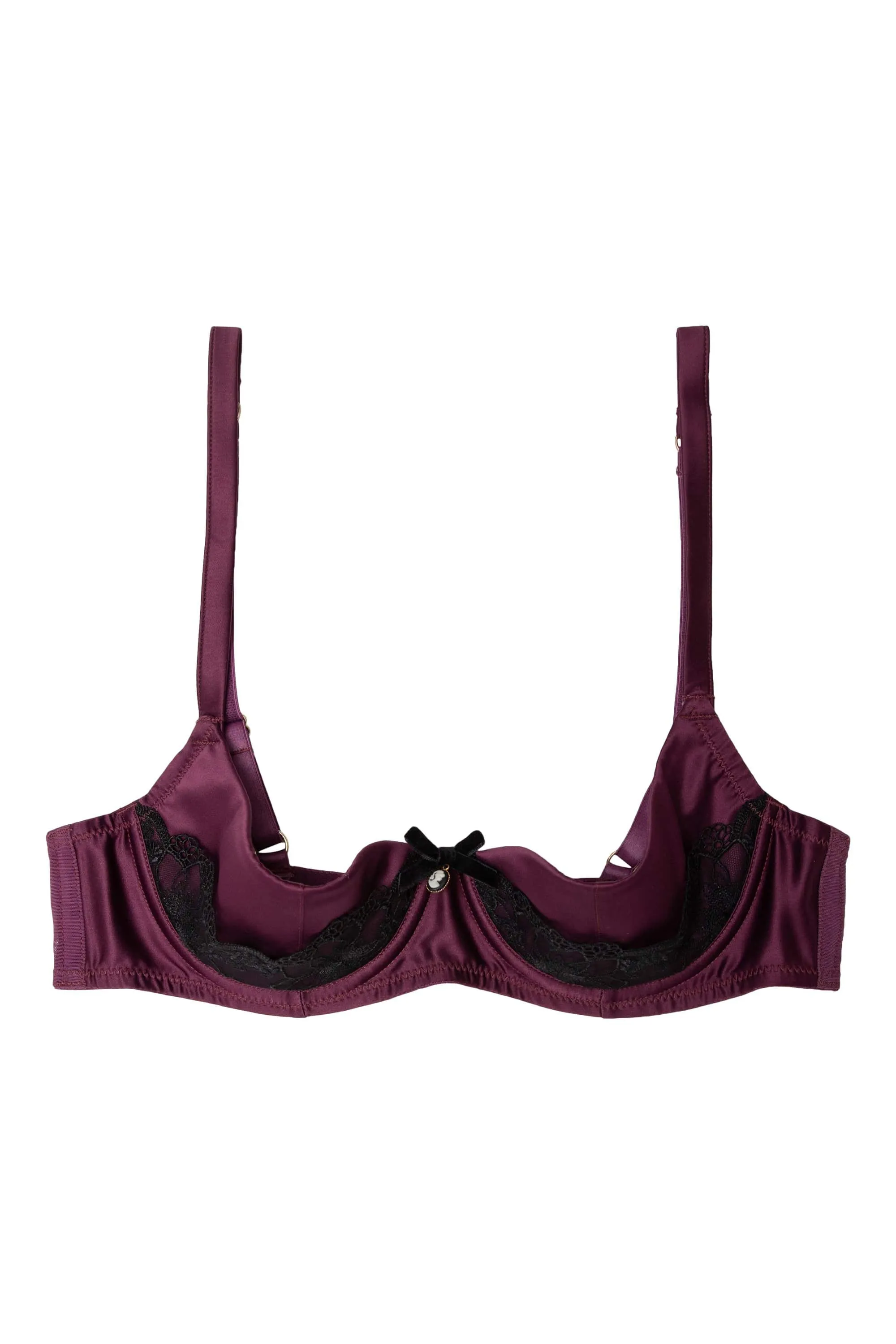 Muriel Purple Lace Quarter Cup Bra