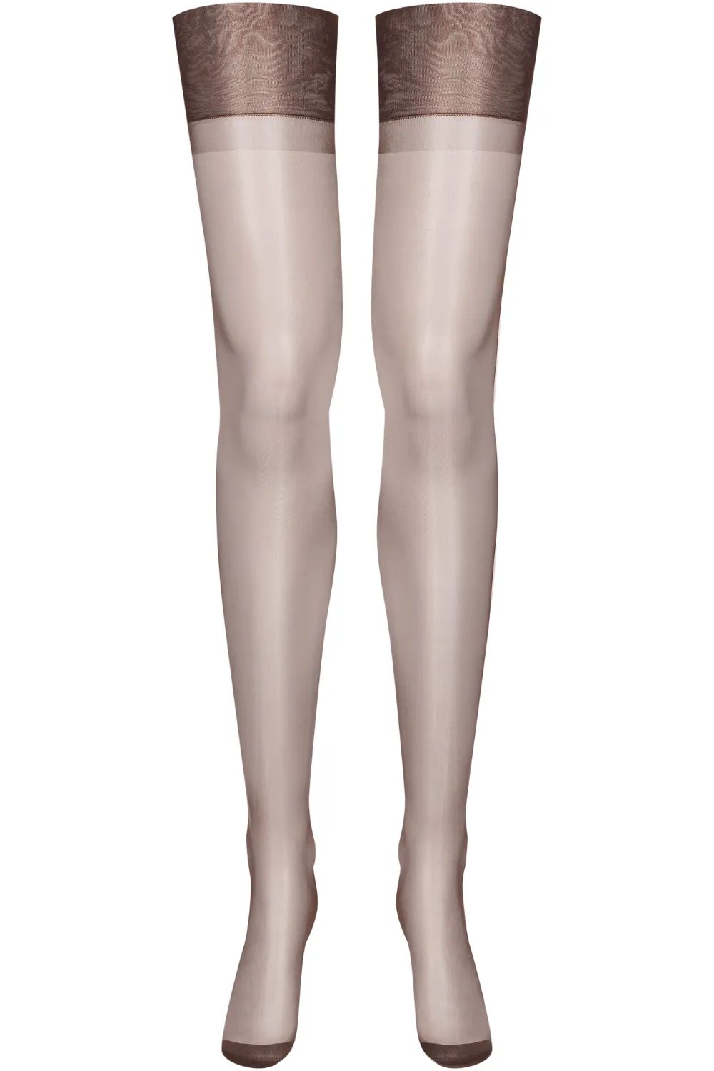 Neon Orange Seam Nylon Stockings Brown