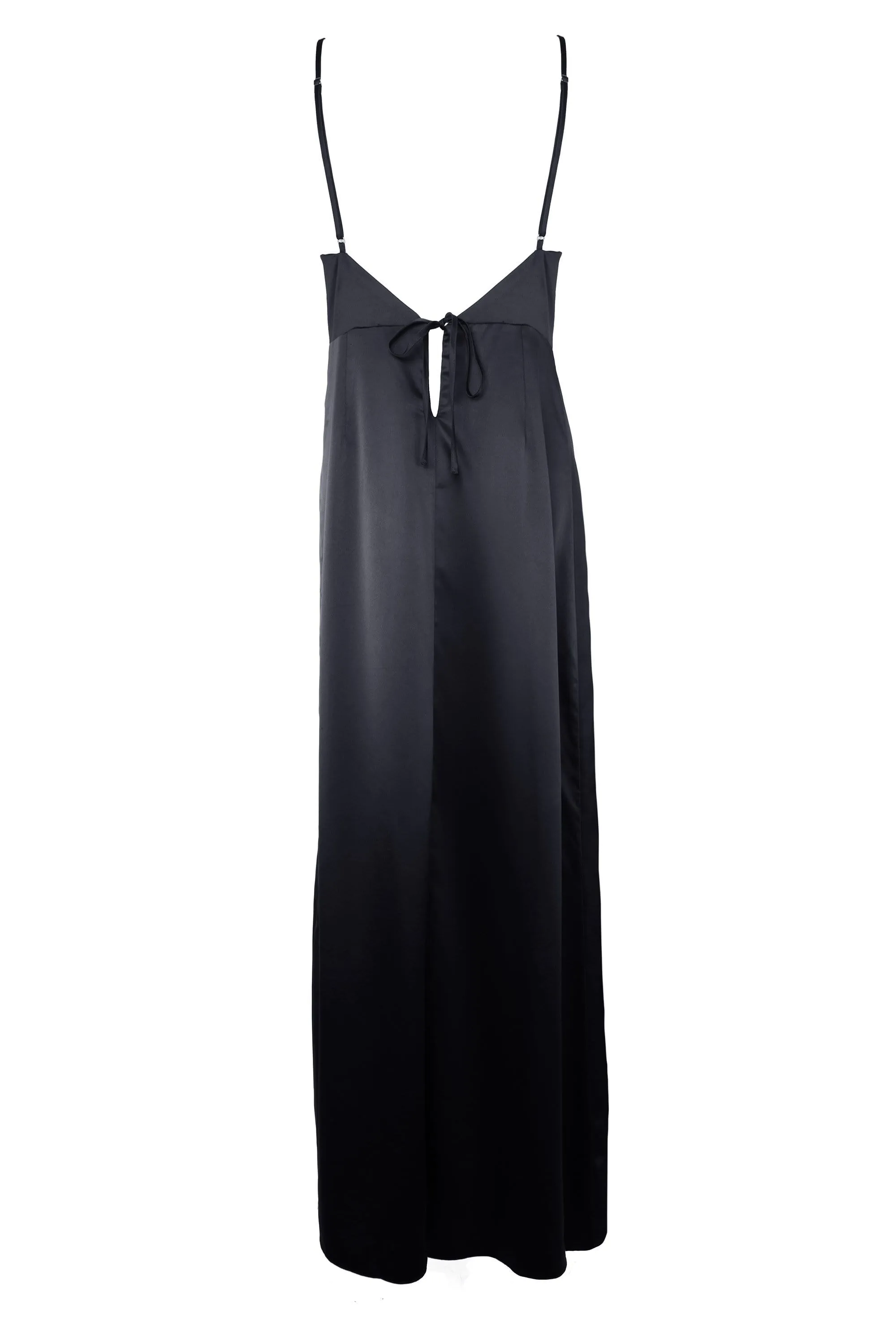 Reina Black Satin Chemise