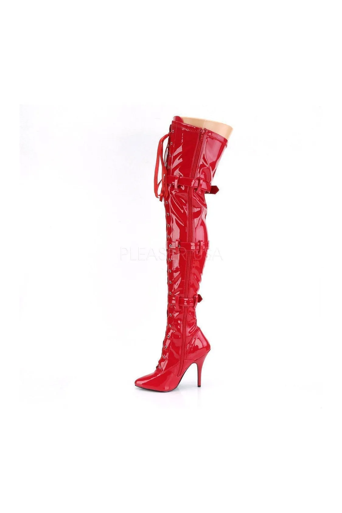 SEDUCE-3028 Thigh Boot | Red Patent