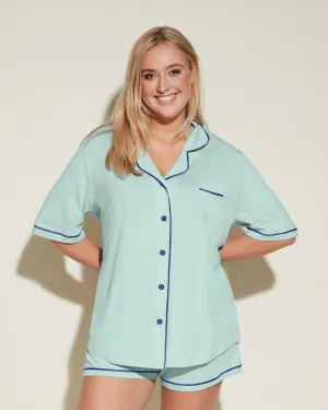 Short Sleeve Top & Boxer Pajama Set