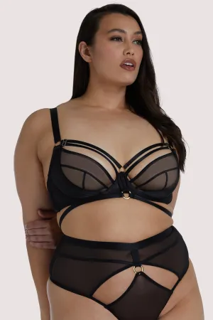 Sierra Black Gold Ring Curve Bra