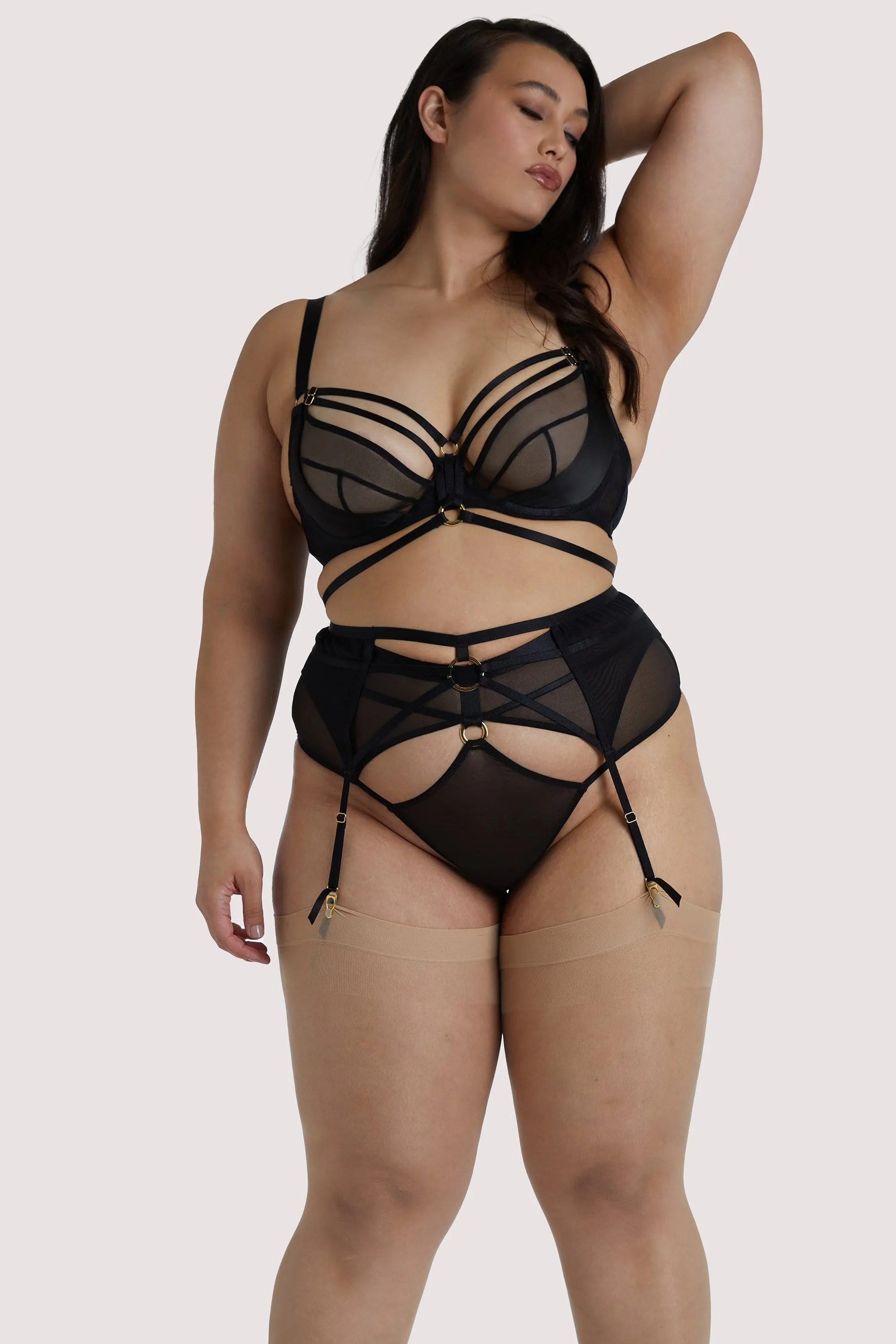 Sierra Black Gold Ring Curve Suspender