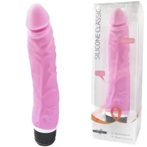 Silicone Classic Thin Veined Vibrator Pink