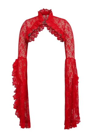 SS-Red Lace Shrug Bolero Jacket