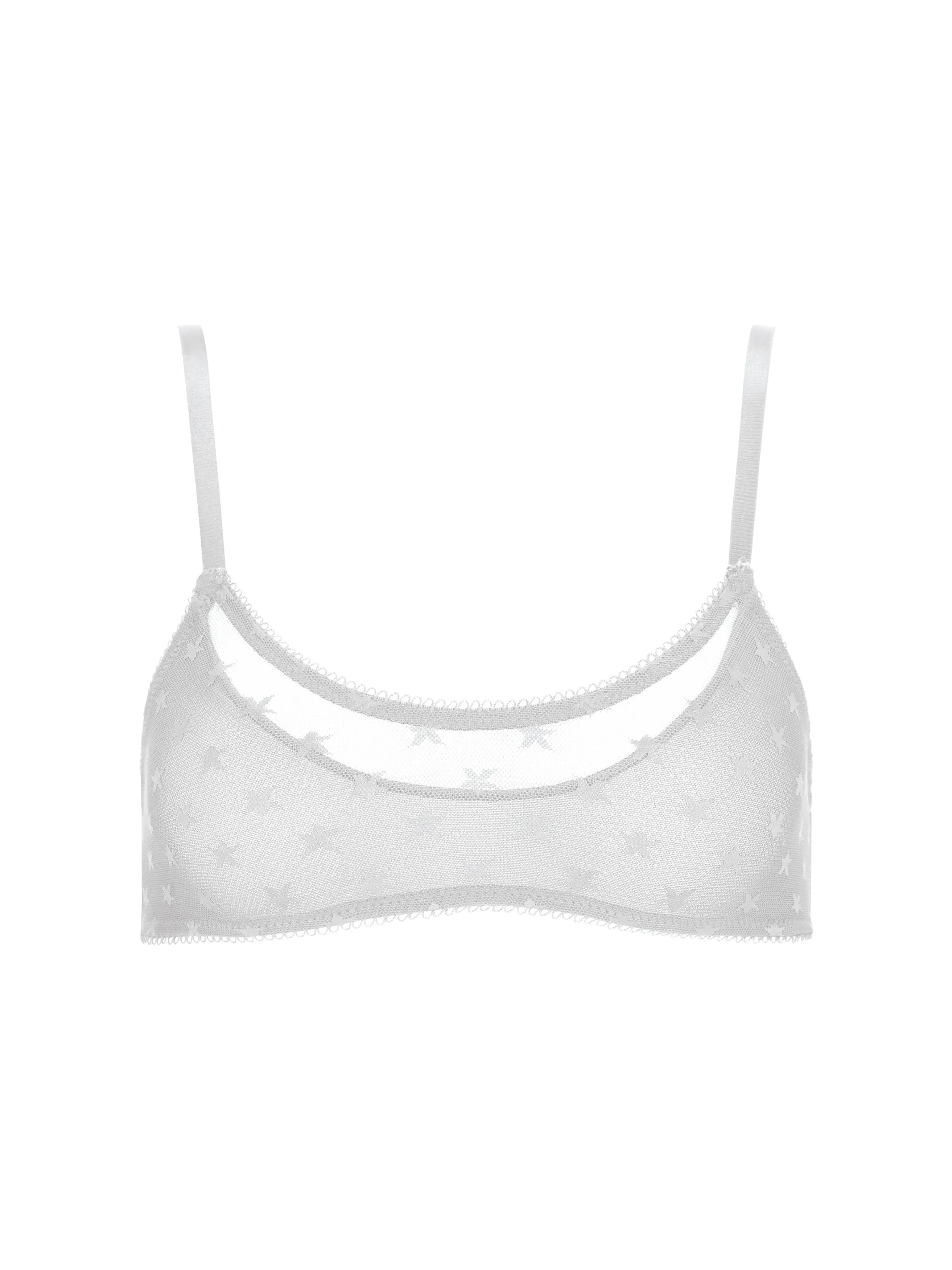Star Lace Bralette- White