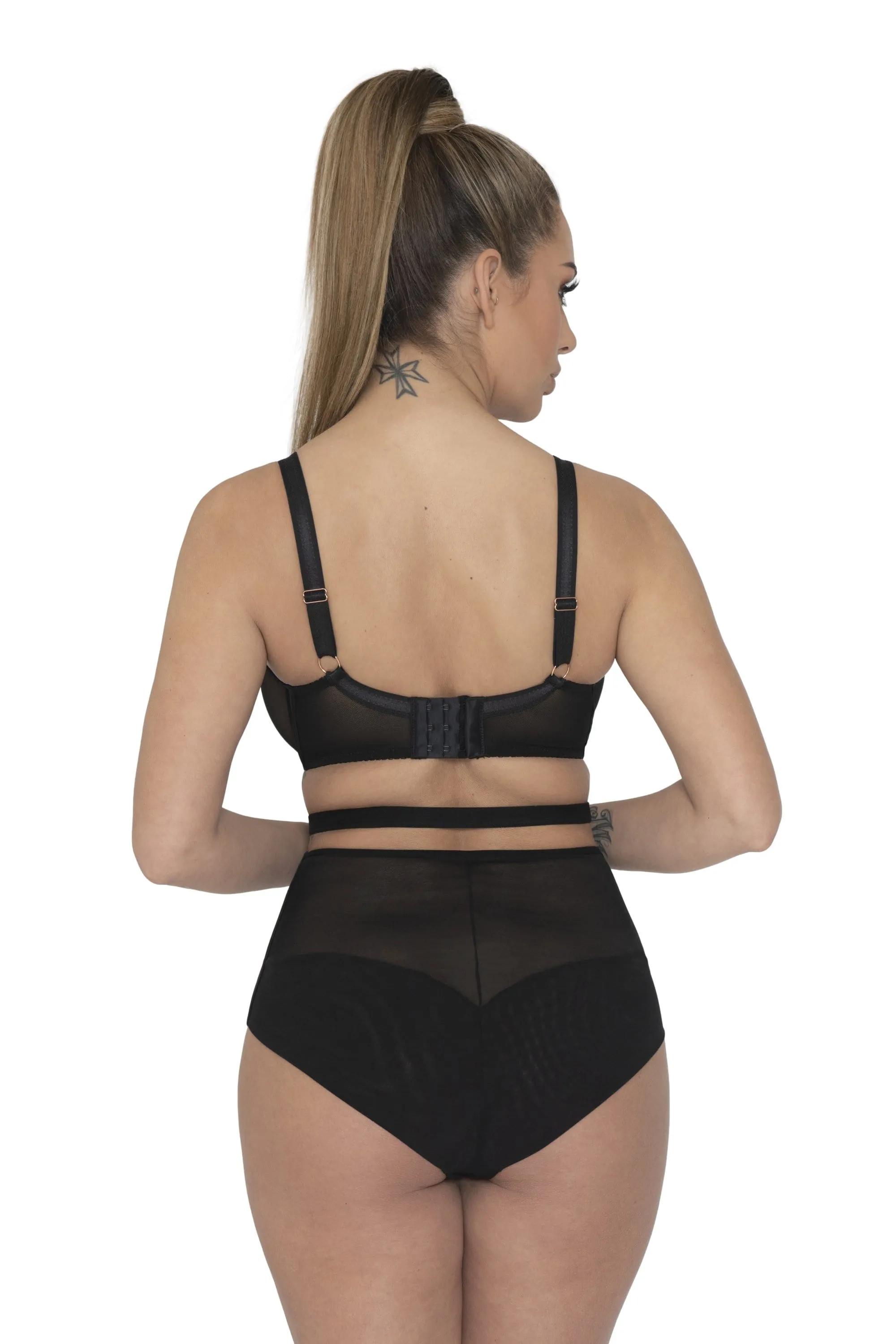 Unzipped Black Plunge Bra