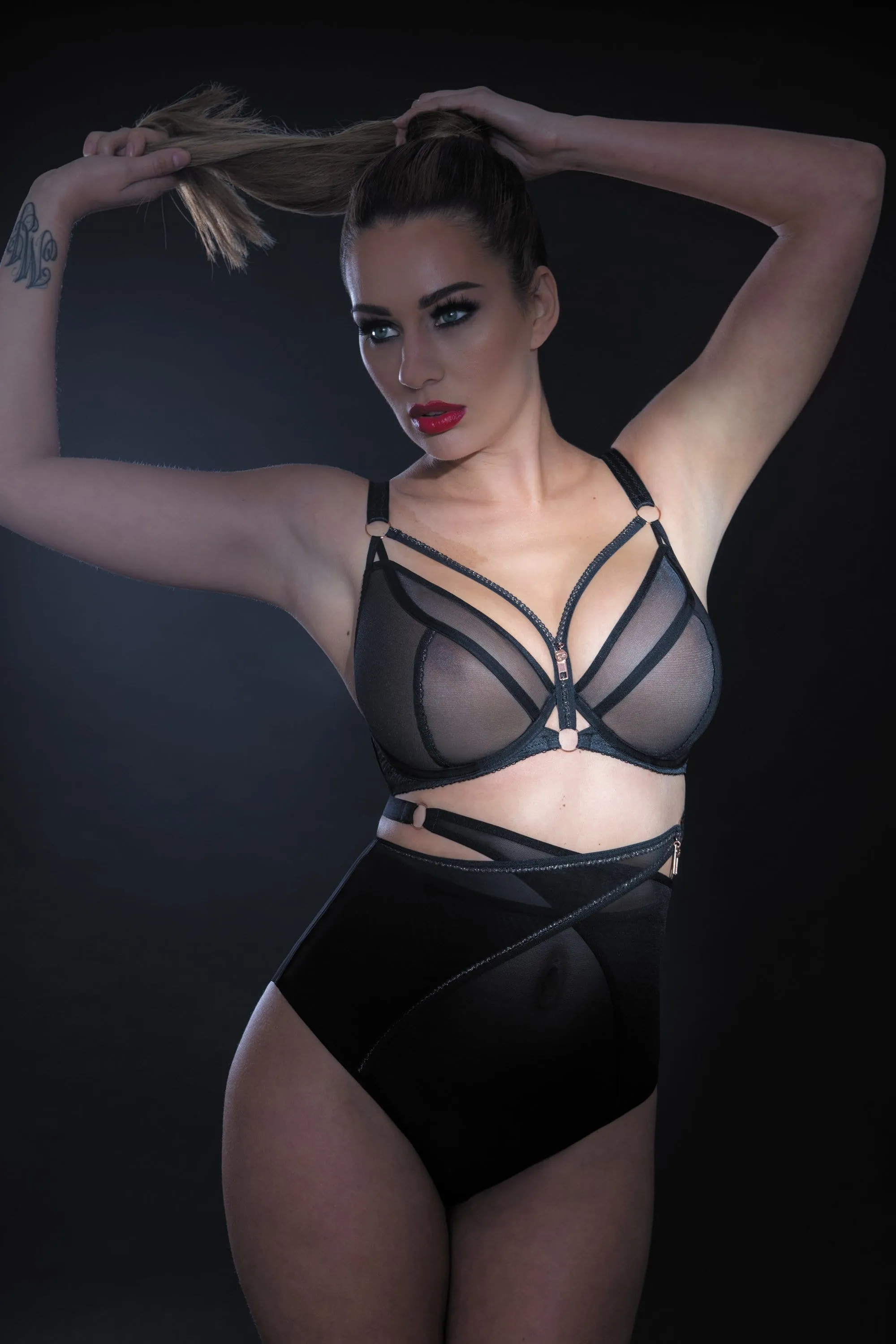 Unzipped Black Plunge Bra