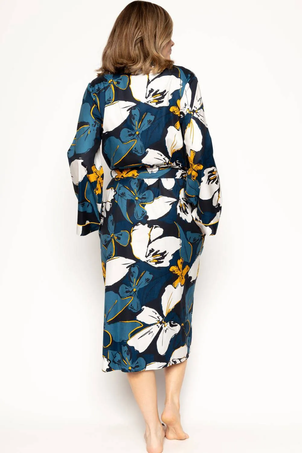 Verity Floral Print Long Dressing Gown. Size UK 8