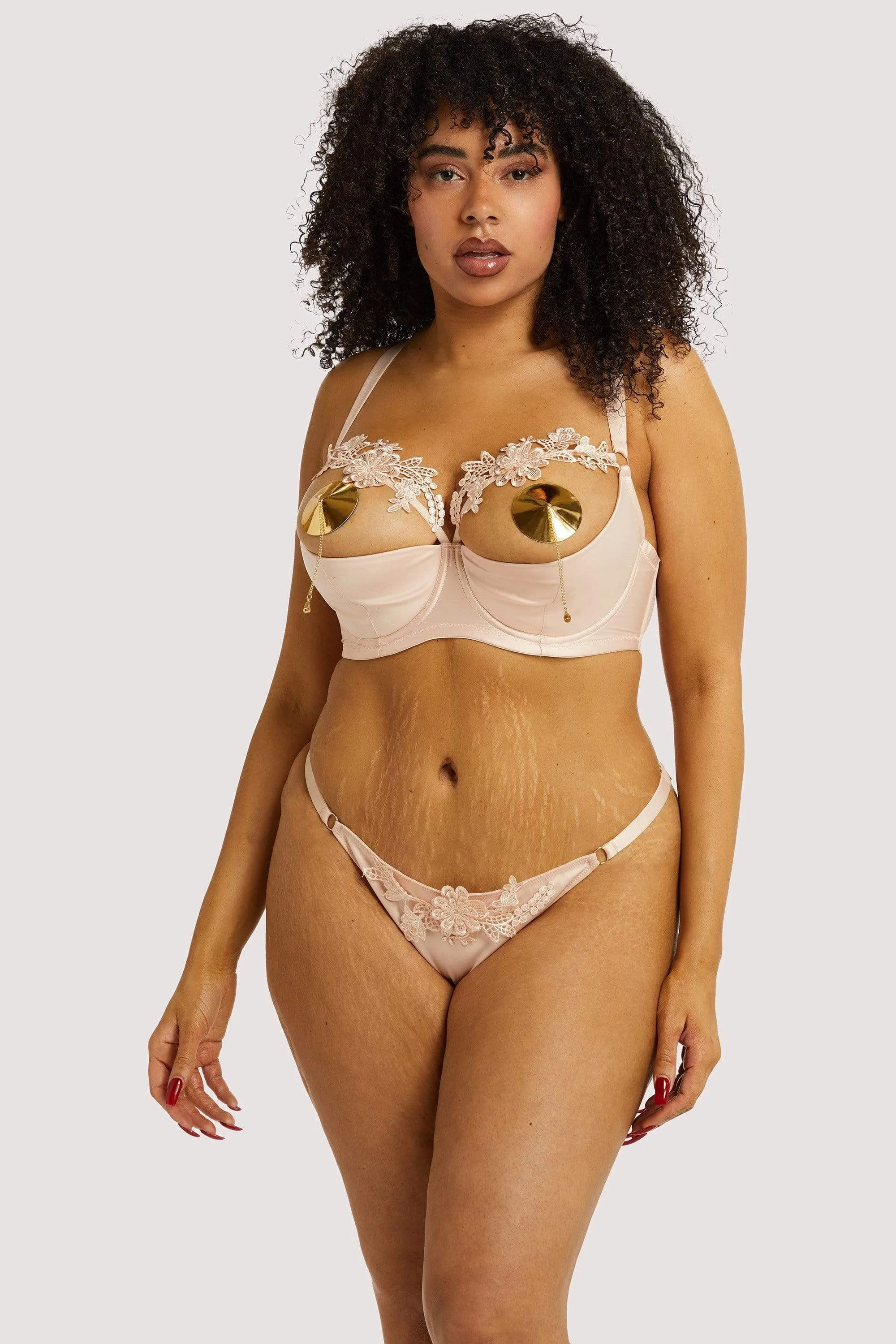 Virginia Peach Guipure Brief